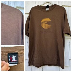 Vintage Giant Pac Man T Shirt‎ Giant Brown Original Gaming Graphic Tee Mens XL
